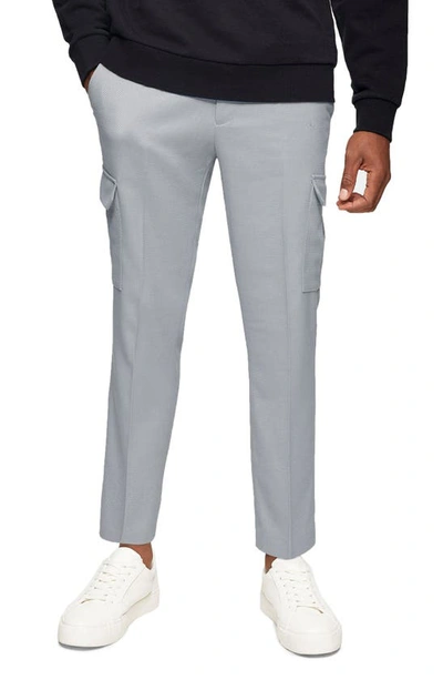 Shop Topman Skinny Twill Cargo Trousers In Grey