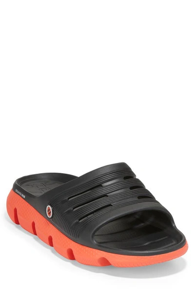 Shop Cole Haan 4.zerogrand All Day Slide Sandal In Black/ Mandarin Red