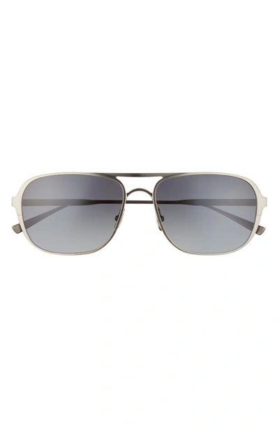 Shop Salt Yeager 60mm Polarized Aviator Sunglasses In Antique Silver/ Grey