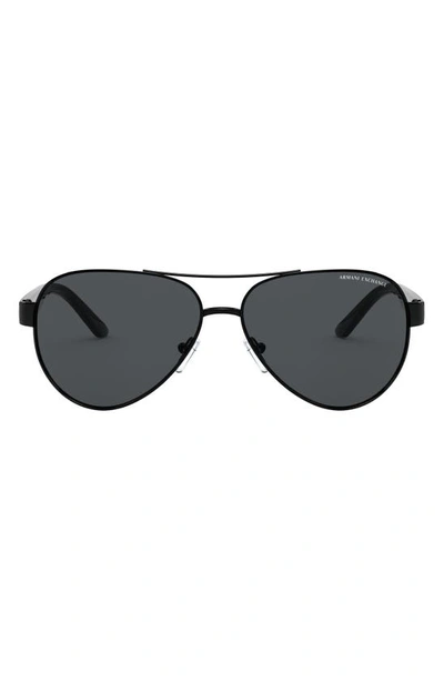 Shop Ax Armani Exchange Aviator Sunglasses In Black