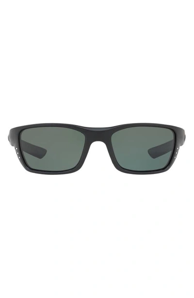Shop Costa Del Mar 58mm Polarized Wraparound Sunglasses In Black Silver