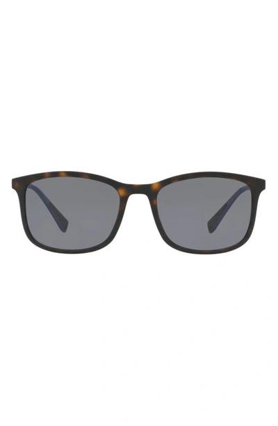 Shop Prada 57mm Polarized Square Sunglasses In Havana