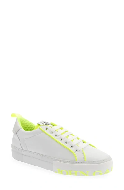 Shop Galliano Lace-up Sneaker In White