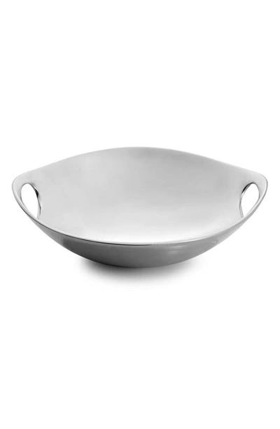 Shop Nambe Handled Bowl In Metallic Silver