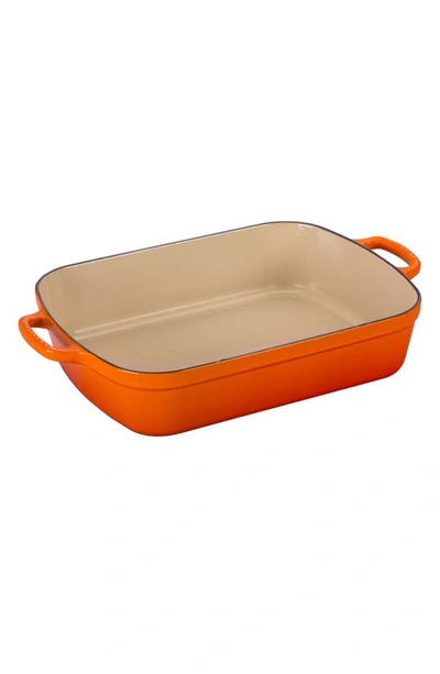 Shop Le Creuset Signature 3 Quart Enameled Cast Iron Roaster In Flame