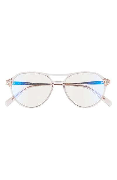 Shop Diff Miller 48mm Blue Light Blocking Glasses In Light Pink/ Clear