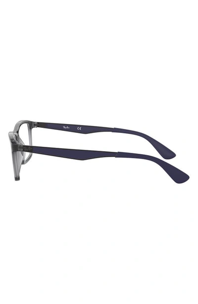 Ray Ban 53mm Rectangular Optical Glasses In Matte Black