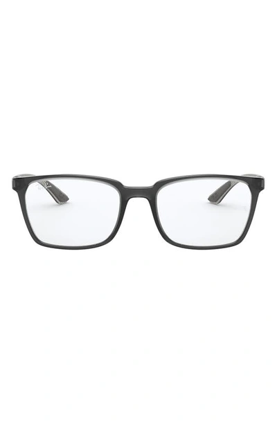 Shop Ray Ban 54mm Rectangular Optical Glasses In Trans Grey
