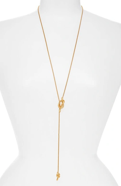 Shop Madewell 'knotshine' Necklace In Vintage Gold