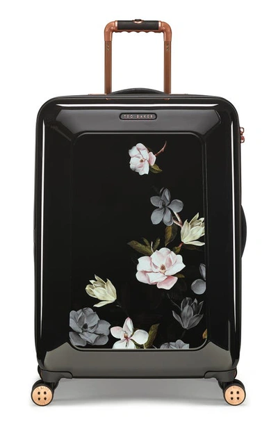 Shop Ted Baker Medium Take Flight Opal 28-inch Hard Shell Spinner Suitcase In Black