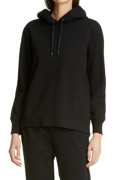 Shop Ted Baker Salara Satin Drawstring Hoodie In Black