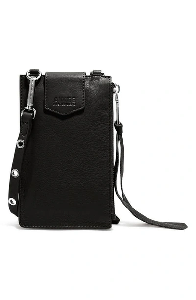 Shop Aimee Kestenberg Getaway Rfid Leather Phone Crossbody Pouch In Black
