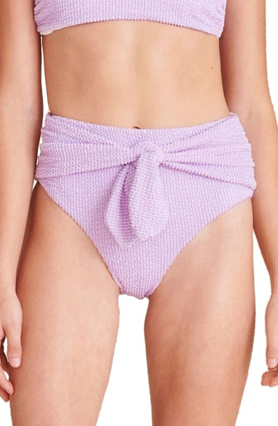Shop Veronica Beard Azoia Tie Waist Bikini Bottoms In Lavender