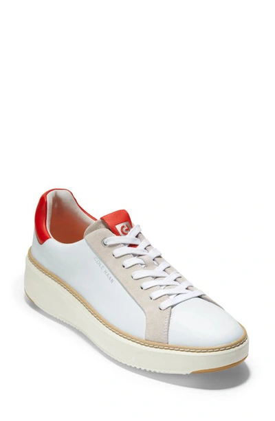 Shop Cole Haan Grandpro Topspin Sneaker In Optic White/ Red
