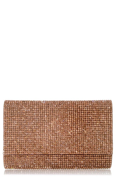 Shop Judith Leiber Fizzy Beaded Clutch In Silver Rose Gold