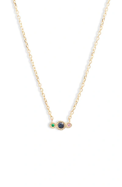 Shop Jennie Kwon Designs Blue Sapphire Journey Pendant Necklace In Yellow Gold/ Blue Sapphire