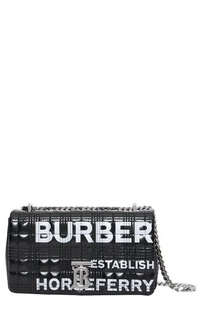 Shop Burberry Small Lola Tb Horseferry Print Quilted Check Shoulder Bag In Black