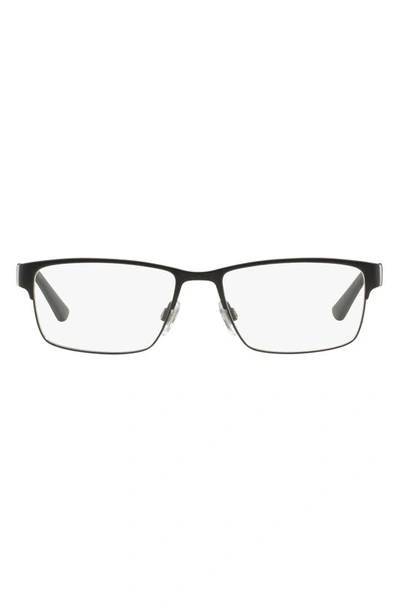 Shop Polo Ralph Lauren 54mm Rectangular Optical Glasses In Matte Black