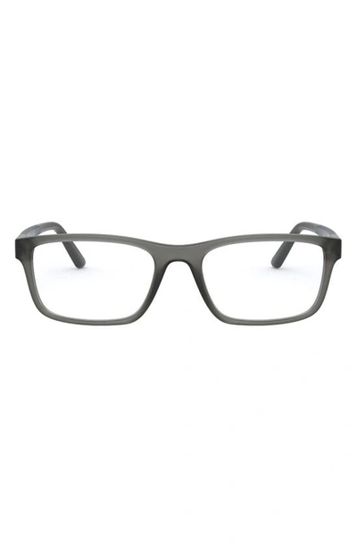 Shop Polo Ralph Lauren Ralph Lauren 55mm Rectangular Optical Glasses In Transparent Grey