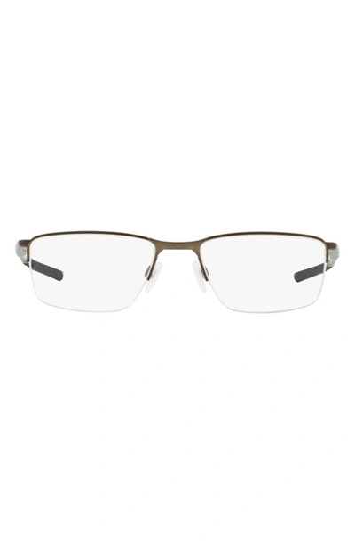Shop Oakley Socket 5.5 56mm Semi Rimless Rectangular Optical Glasses In Pewter