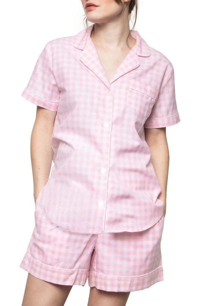 Shop Petite Plume Gingham Short Pajamas In Pink