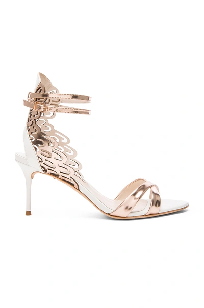 Sophia Webster Micah Metallic Leather Sandals In White Rose Gold