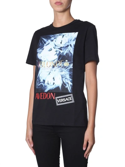 Shop Versace Women's Black Cotton T-shirt