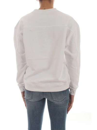 Shop Pinko Women's White Cotton Sweatshirt