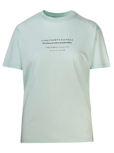 Shop Stella Mccartney Women's Light Blue Cotton T-shirt