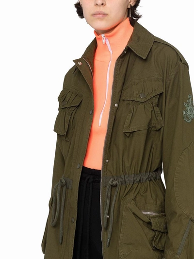 Shop Moncler Women's Green Cotton Outerwear Jacket