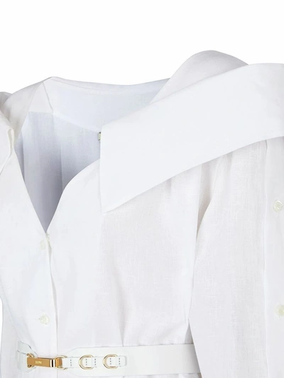 Shop Fendi Women's White Linen Dress