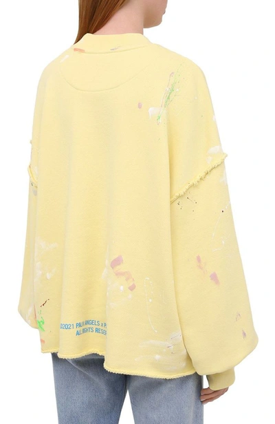 Shop Palm Angels Women's Yellow Cotton Sweatshirt