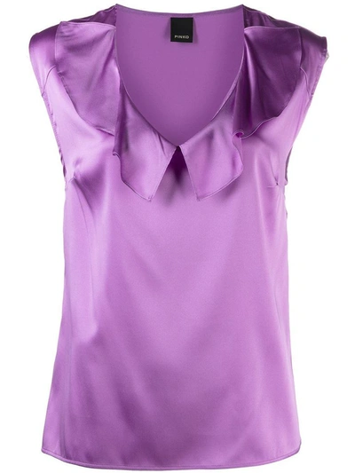 Shop Pinko Women's Purple Silk Top