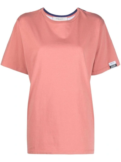 Shop Golden Goose Women's Pink Cotton T-shirt