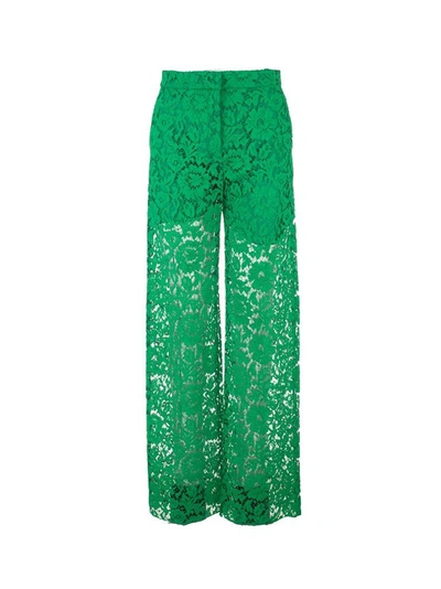 Shop Valentino Women's Green Other Materials Pants