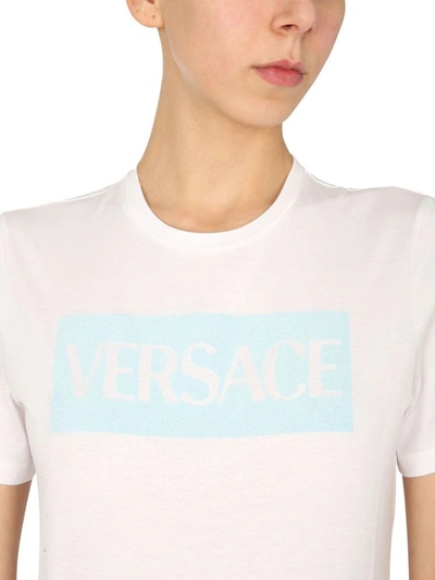 Shop Versace Women's Beige Cotton T-shirt