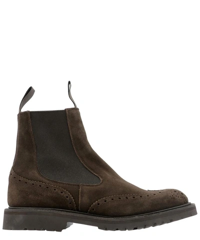 Shop Tricker's "brogue" Ankle Boots In Brown