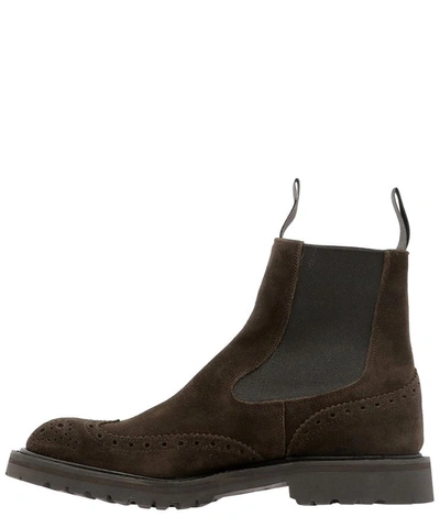 Shop Tricker's "brogue" Ankle Boots In Brown