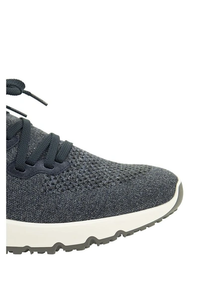 Shop Brunello Cucinelli Cotton Chiné Knit Runners In Blue