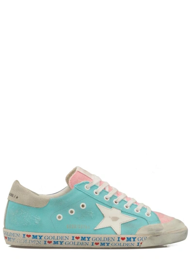 Shop Golden Goose Sneakers In Aquamarine/electric Blue/white