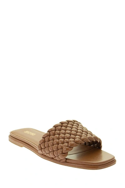 Shop Michael Kors Amelia - Braided Slide Sandal In Luggage
