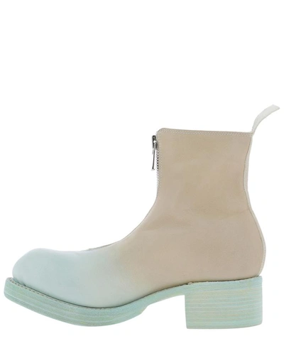 Shop Guidi Zipped Ankle Boots In Beige