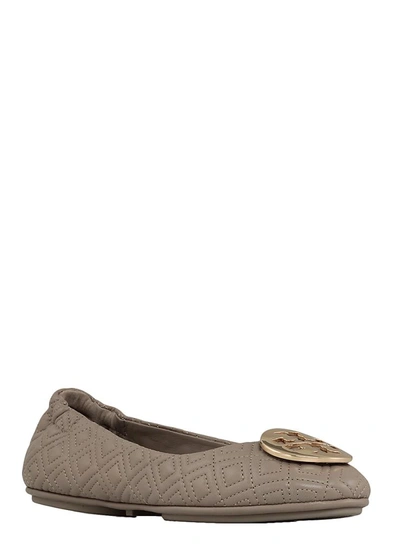 Shop Tory Burch Flat Shoes In Dust Storm / Gold