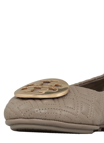 Shop Tory Burch Flat Shoes In Dust Storm / Gold
