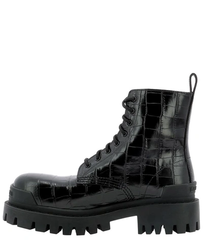 Shop Balenciaga "strike" Ankle Boots In Black  