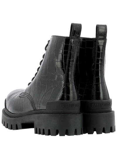Shop Balenciaga "strike" Ankle Boots In Black  