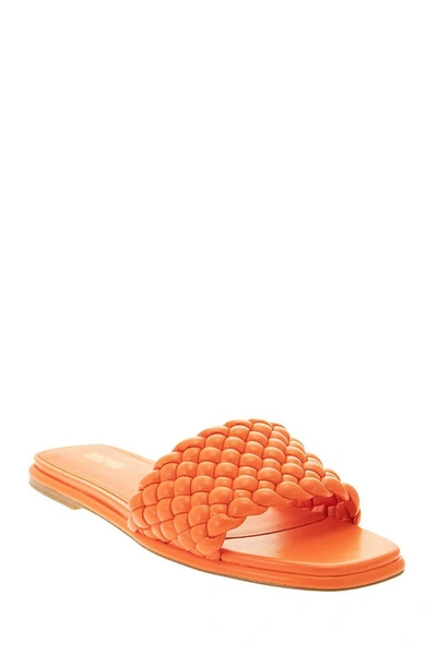 Shop Michael Kors Amelia - Braided Slide Sandal In Clementine