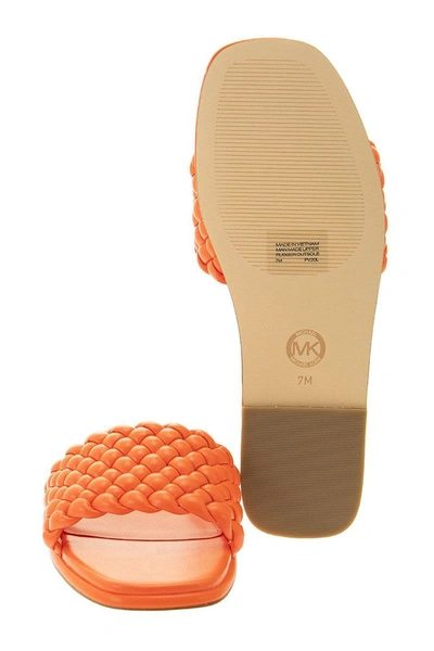 Shop Michael Kors Amelia - Braided Slide Sandal In Clementine