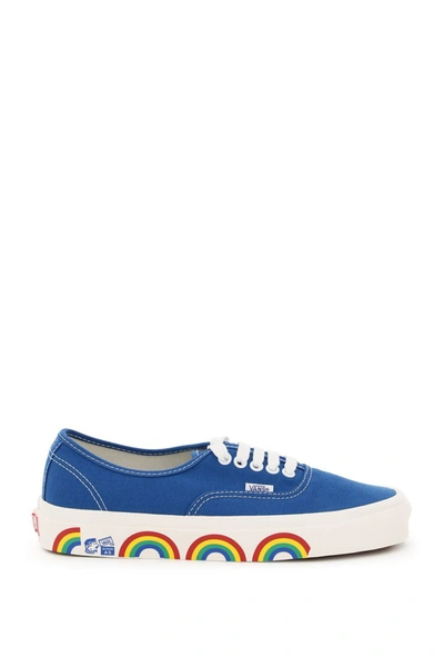 Shop Vans Authentic 44 Dx Sneakers With Rainbow Print In Cement Kelly