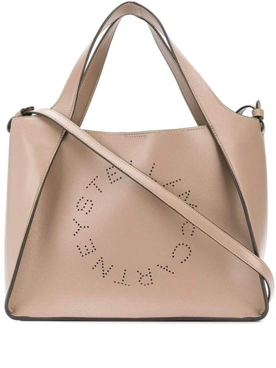 Shop Stella Mccartney Perforated Logo Tote Bag In Rose Camme